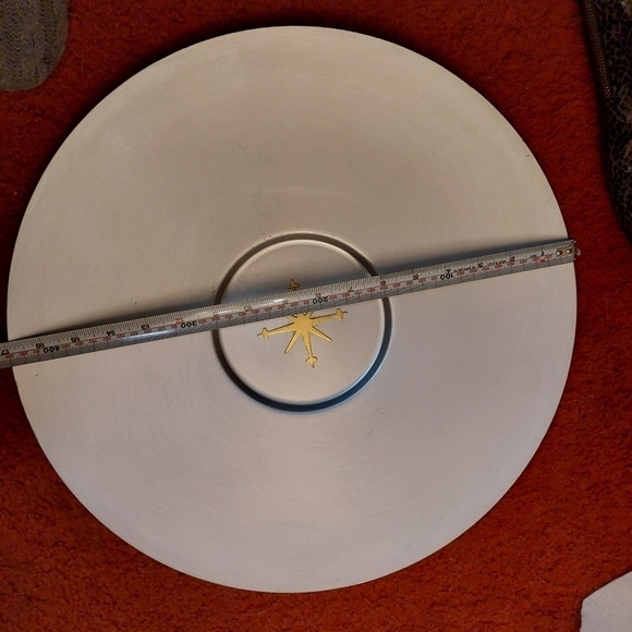 Vintage* 50s Mirro Medallion 17” Starburst Aluminum Round Serving Tray - Picture 5 of 6